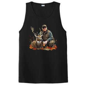 Retro Trump Hunting Deer Funny Reindeer Drinking Beer PosiCharge Competitor Tank