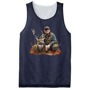 Retro Trump Hunting Deer Funny Reindeer Drinking Beer Mesh Reversible Basketball Jersey Tank