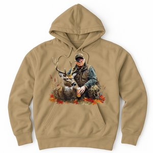 Retro Trump Hunting Deer Funny Reindeer Drinking Beer Hoodie