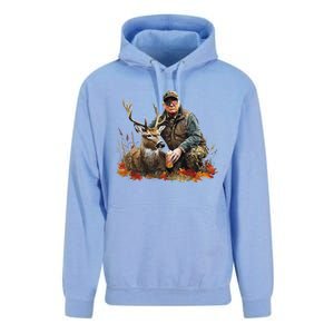 Retro Trump Hunting Deer Funny Reindeer Drinking Beer Unisex Surf Hoodie