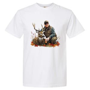 Retro Trump Hunting Deer Funny Reindeer Drinking Beer Garment-Dyed Heavyweight T-Shirt