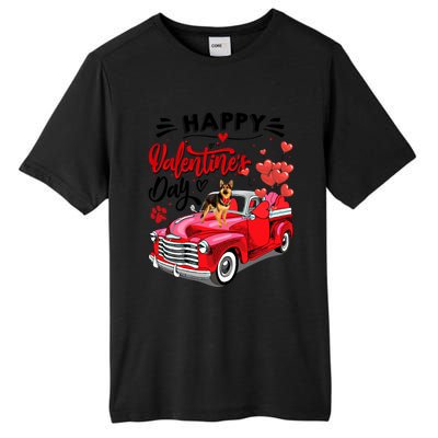 Red Truck Happy Valentines Day Ger Shepherd Hearts Cool Gift Tall Fusion ChromaSoft Performance T-Shirt