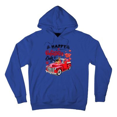 Red Truck Happy Valentines Day Ger Shepherd Hearts Cool Gift Hoodie