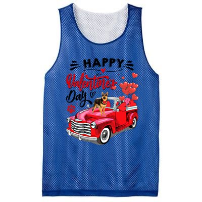 Red Truck Happy Valentines Day Ger Shepherd Hearts Cool Gift Mesh Reversible Basketball Jersey Tank