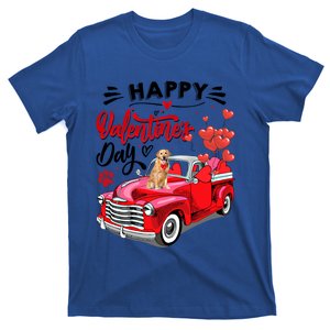 Red Truck Happy Valentines Day Golden Retriever Hearts Gift T-Shirt