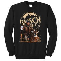 Retro Trump Hunting Deer Funny Beer Drinking Beer Hunting Gift Tall Sweatshirt