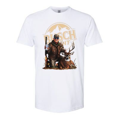 Retro Trump Hunting Deer Funny Beer Drinking Beer Hunting Gift Softstyle CVC T-Shirt