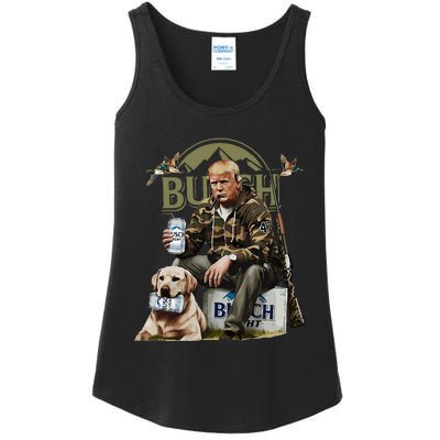 Retro Trump Hunting Deer Funny Beer Drinking Beer Hunting Ladies Essential Tank