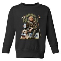 Retro Trump Hunting Deer Funny Beer Drinking Beer Hunting Toddler Sweatshirt