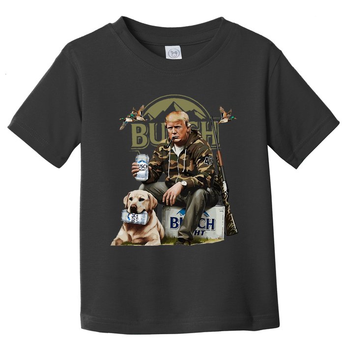 Retro Trump Hunting Deer Funny Beer Drinking Beer Hunting Toddler T-Shirt