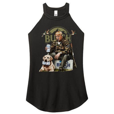 Retro Trump Hunting Deer Funny Beer Drinking Beer Hunting Women's Perfect Tri Rocker Tank