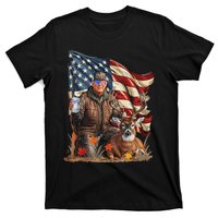 Retro Trump Hunting Deer Funny Beer Drinking Beer Hunting T-Shirt