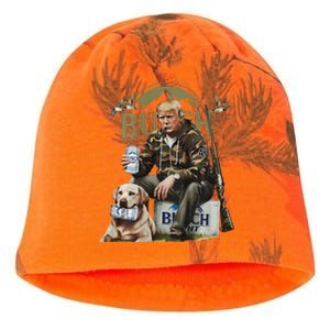 Retro Trump Hunting Deer Funny Beer Drinking Hunting Kati - Camo Knit Beanie