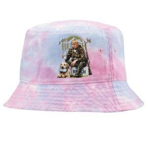 Retro Trump Hunting Deer Funny Beer Drinking Hunting Tie-Dyed Bucket Hat