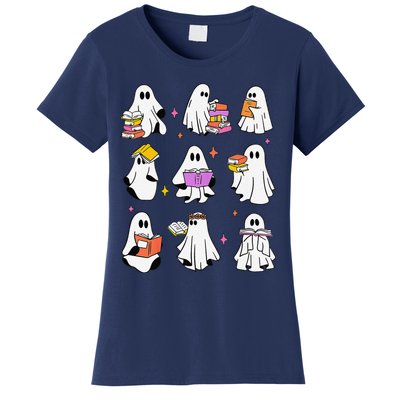 Retro Teacher Halloween Ghost Read More Books Teacher Women's T-Shirt