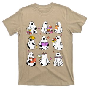 Retro Teacher Halloween Ghost Read More Books Teacher T-Shirt