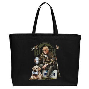 Retro Trump Hunting Deer Funny Beer Drinking Beer Hunting Cotton Canvas Jumbo Tote