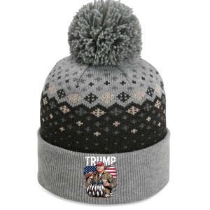 Retro Trump Hunting Duck Hello Hunting Season Us Flag The Baniff Cuffed Pom Beanie