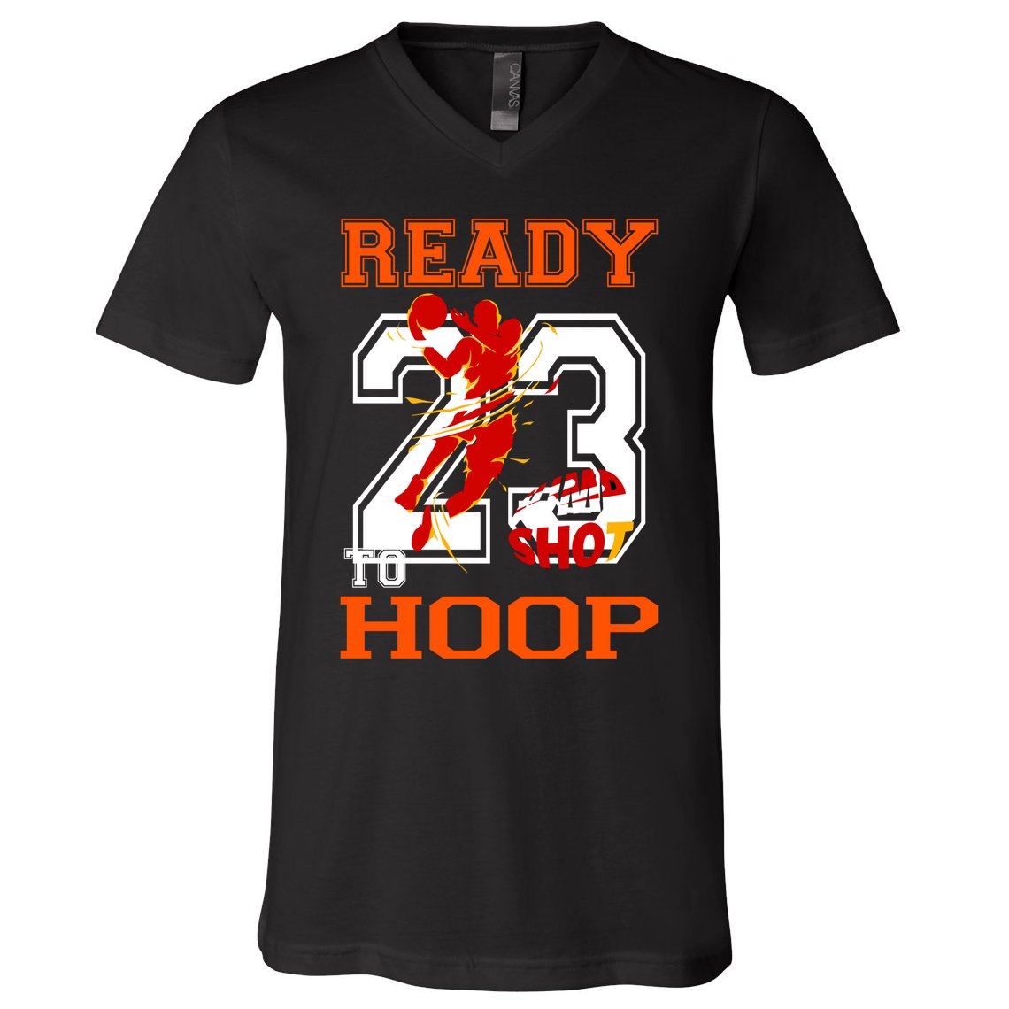Ready To Hoop Basketball 23 V-Neck T-Shirt