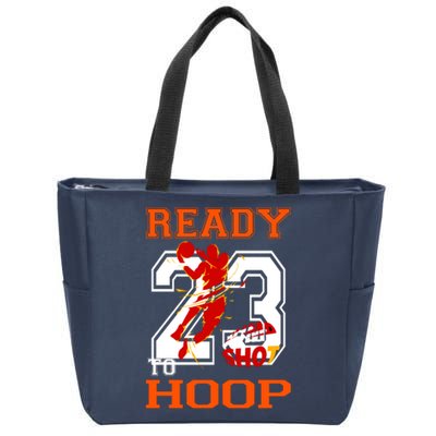 Ready To Hoop Basketball 23 Zip Tote Bag