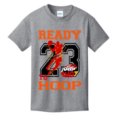 Ready To Hoop Basketball 23 Kids T-Shirt