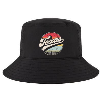 Retro Texas Home State TX Cool 70s Style Sunset Cool Comfort Performance Bucket Hat