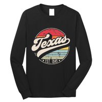 Retro Texas Home State TX Cool 70s Style Sunset Long Sleeve Shirt