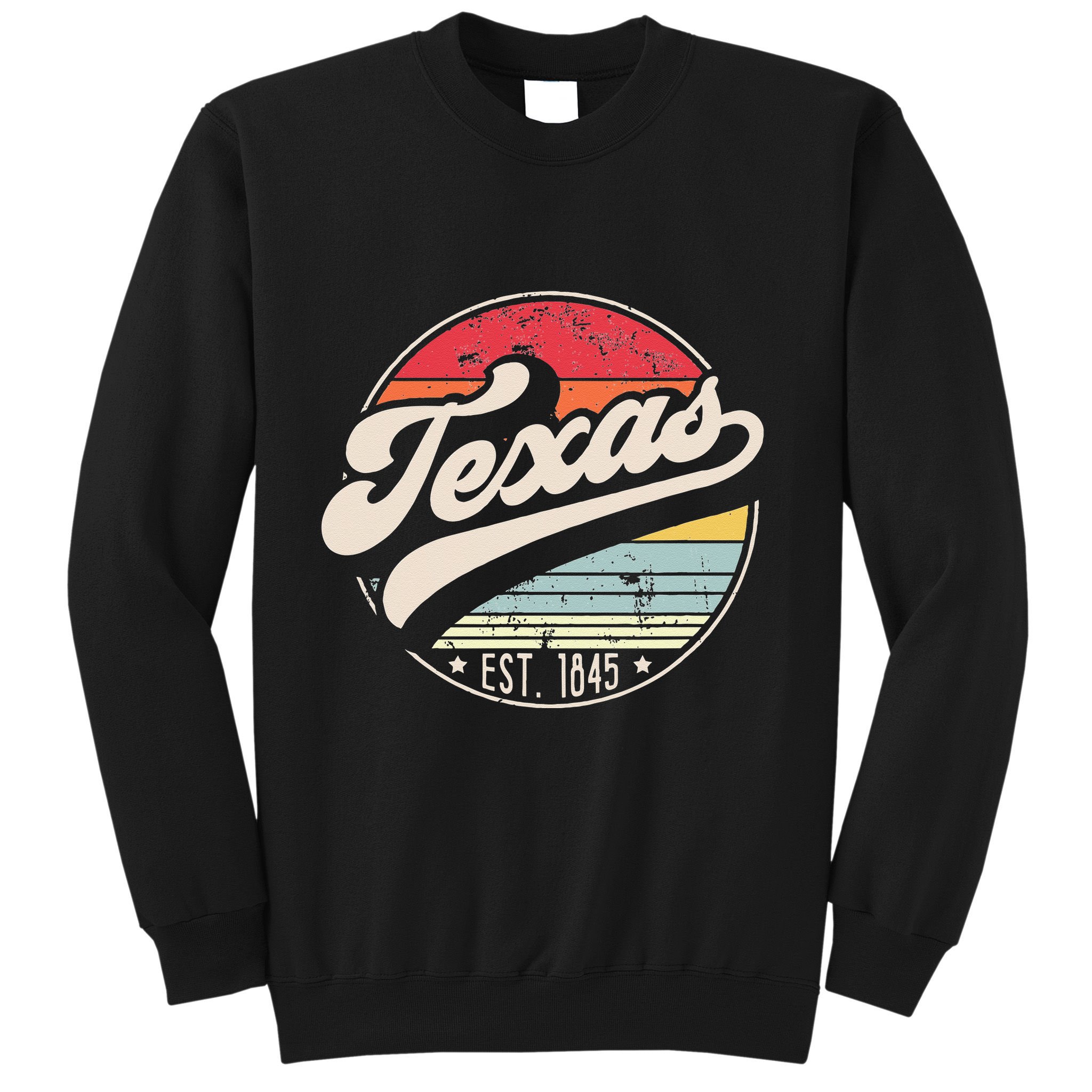 Retro Texas Home State TX Cool 70s Style Sunset Sweatshirt