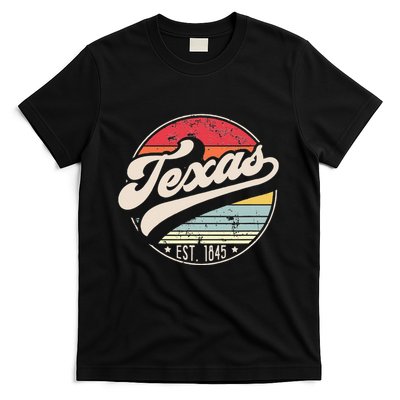 Retro Texas Home State TX Cool 70s Style Sunset T-Shirt