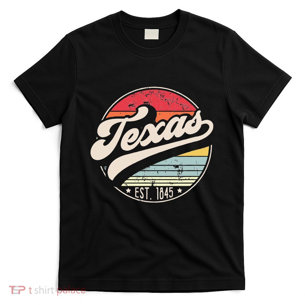 Retro Texas Home State TX Cool 70s Style Sunset T-Shirt