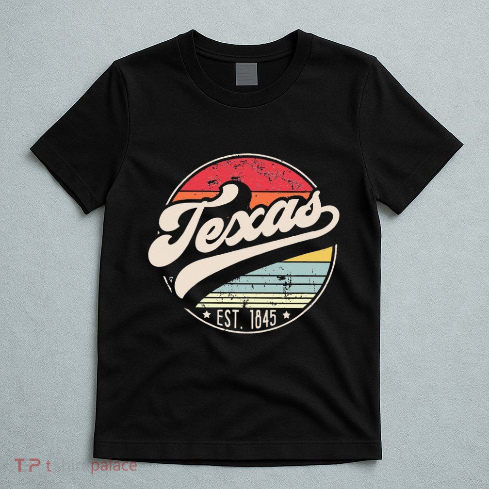 Retro Texas Home State TX Cool 70s Style Sunset T-Shirt