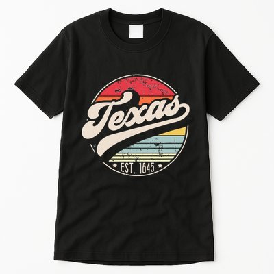 Retro Texas Home State TX Cool 70s Style Sunset Tall T-Shirt