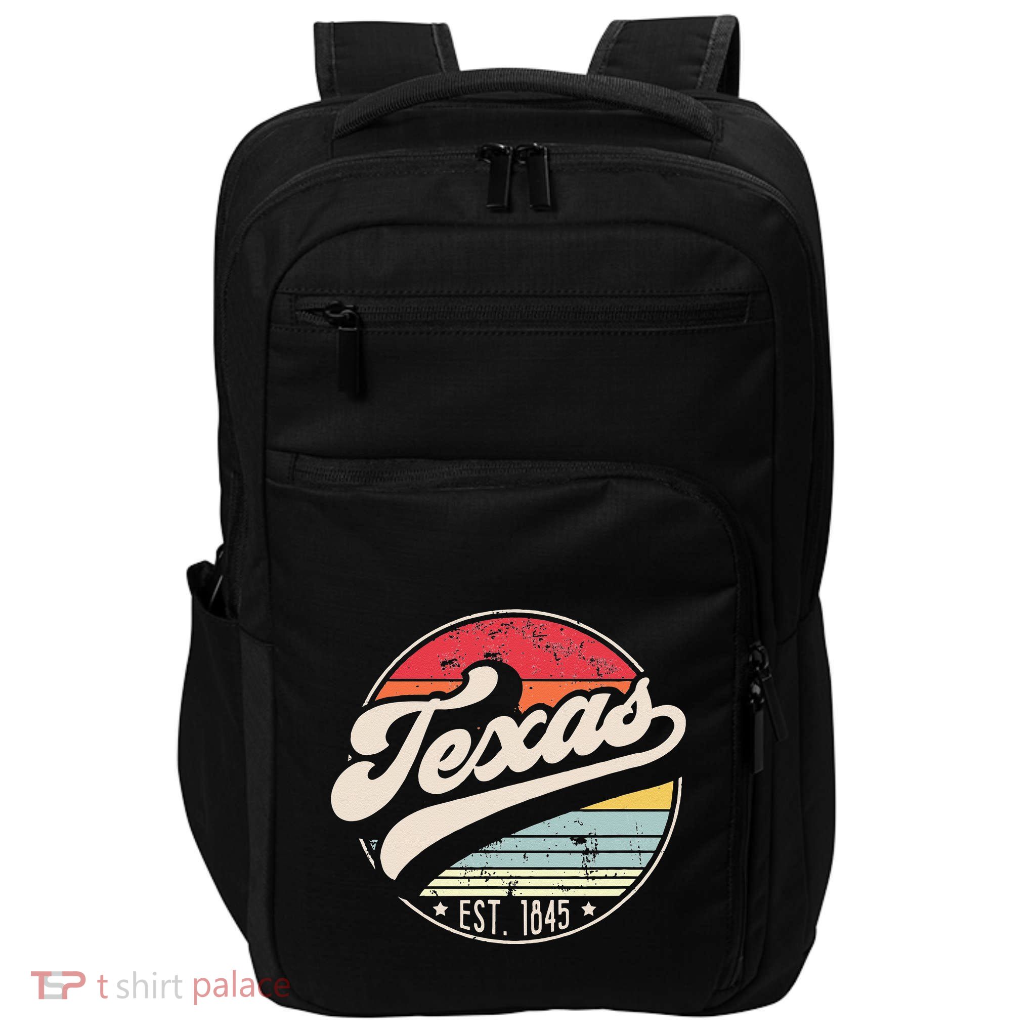 Retro Texas Home State TX Cool 70s Style Sunset Impact Tech Backpack