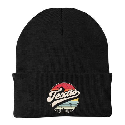 Retro Texas Home State TX Cool 70s Style Sunset Beanie