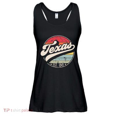 Retro Texas Home State TX Cool 70s Style Sunset Ladies Essential Flowy Tank