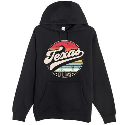 Retro Texas Home State TX Cool 70s Style Sunset Premium Pullover Hoodie