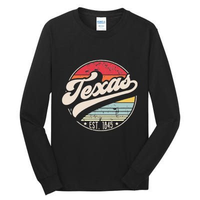 Retro Texas Home State TX Cool 70s Style Sunset Tall Long Sleeve T-Shirt