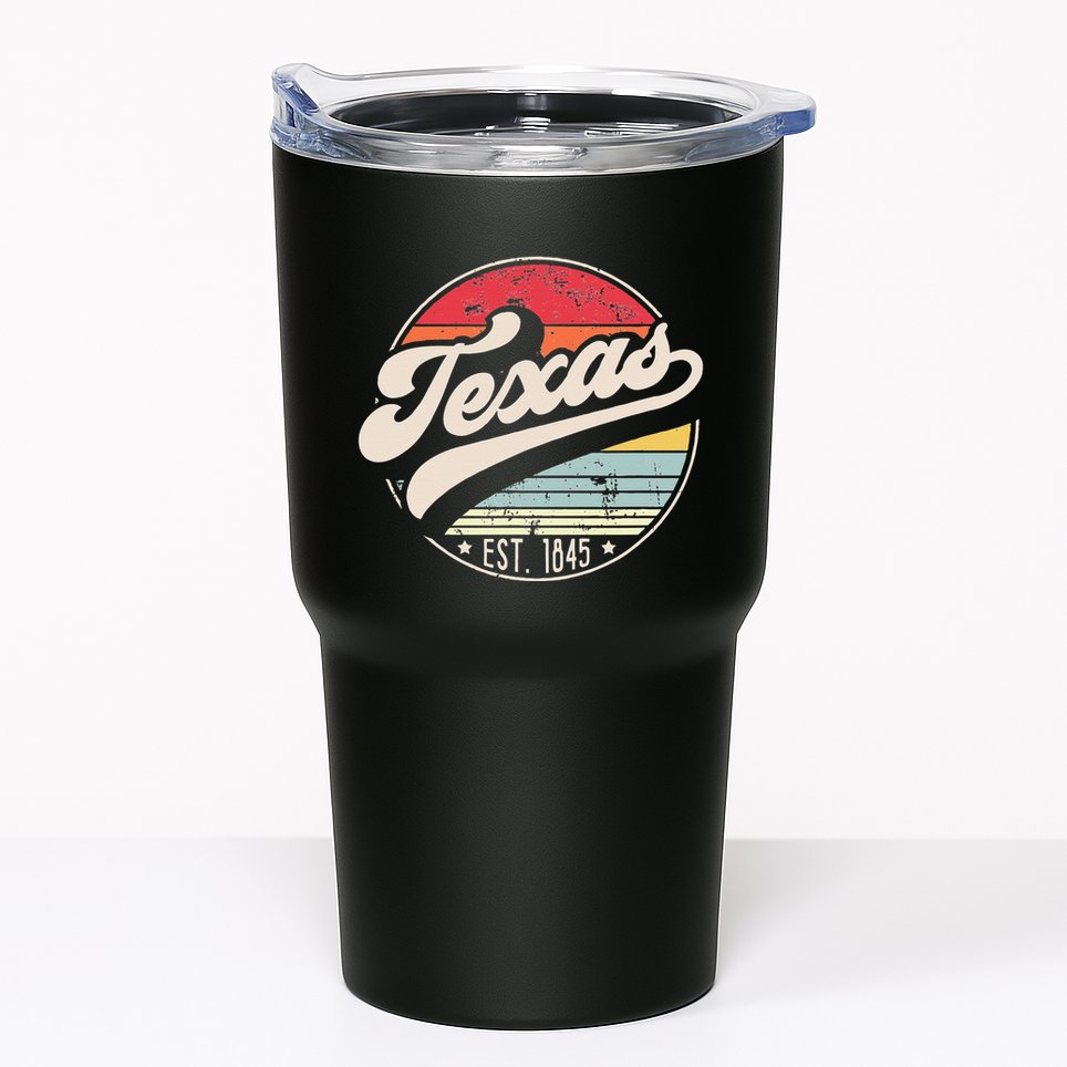 Retro Texas Home State TX Cool 70s Style Sunset Tumbler
