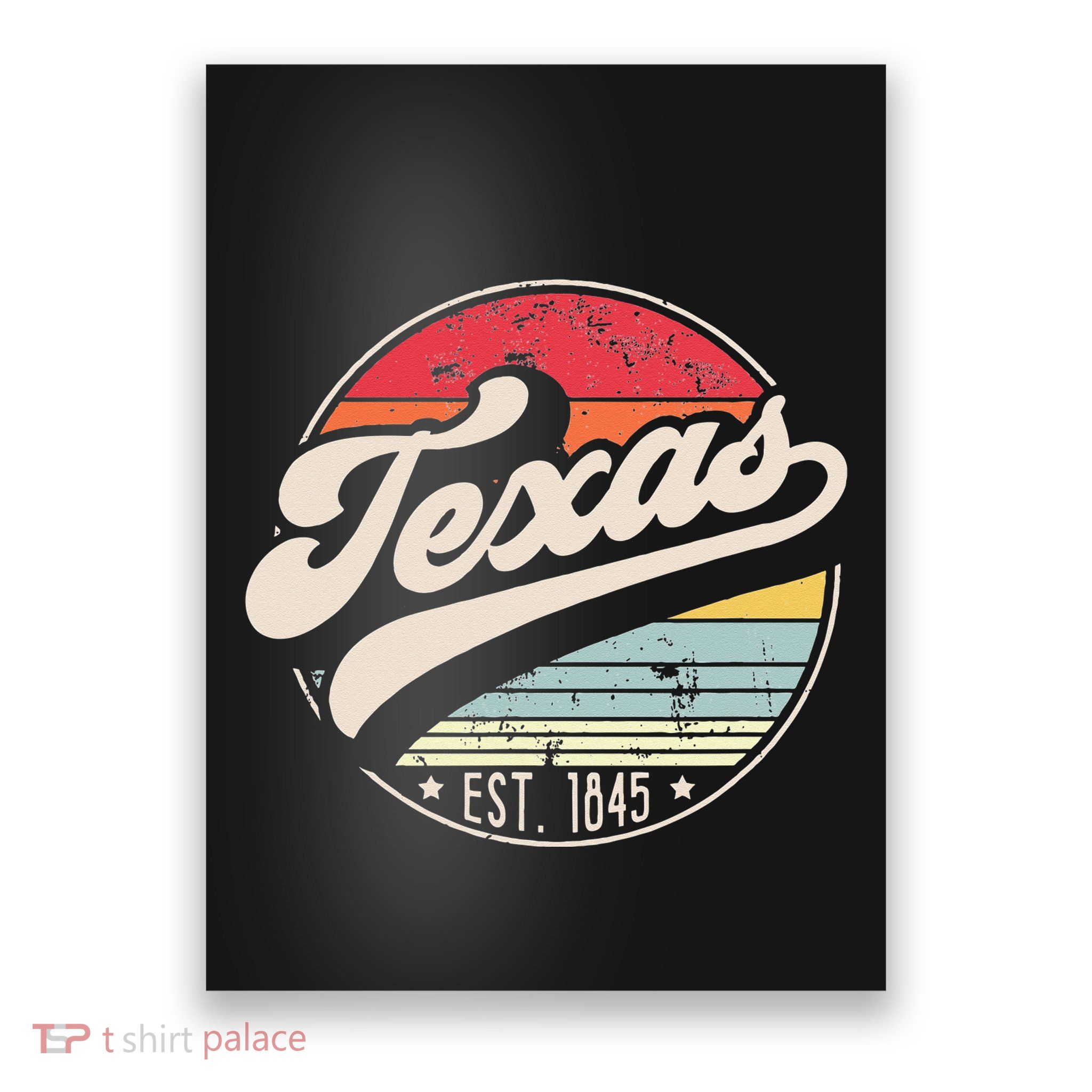 Retro Texas Home State TX Cool 70s Style Sunset Poster