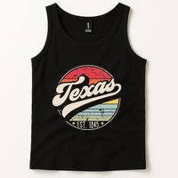 Retro Texas Home State TX Cool 70s Style Sunset Tank Top
