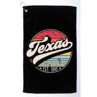 Retro Texas Home State TX Cool 70s Style Sunset Golf Towel