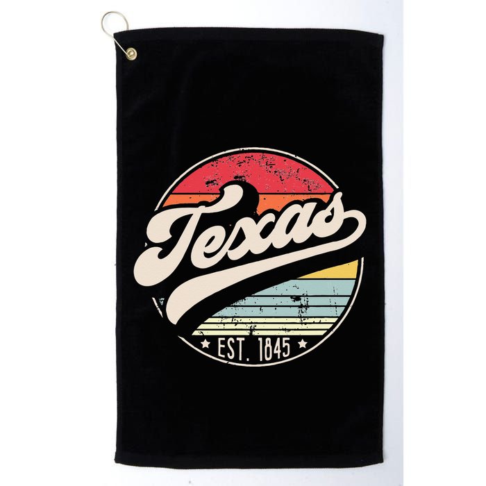 Retro Texas Home State TX Cool 70s Style Sunset Golf Towel