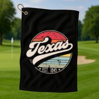 Retro Texas Home State TX Cool 70s Style Sunset Golf Towel