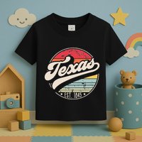 Retro Texas Home State TX Cool 70s Style Sunset Toddler T-Shirt