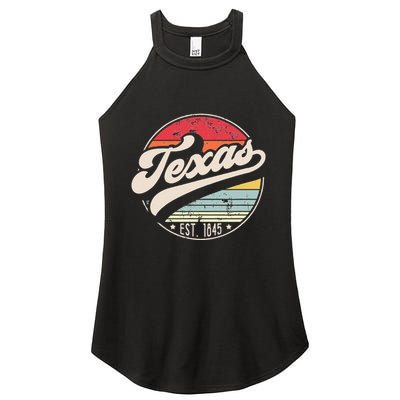 Retro Texas Home State TX Cool 70s Style Sunset Women's Perfect Tri Rocker Tank