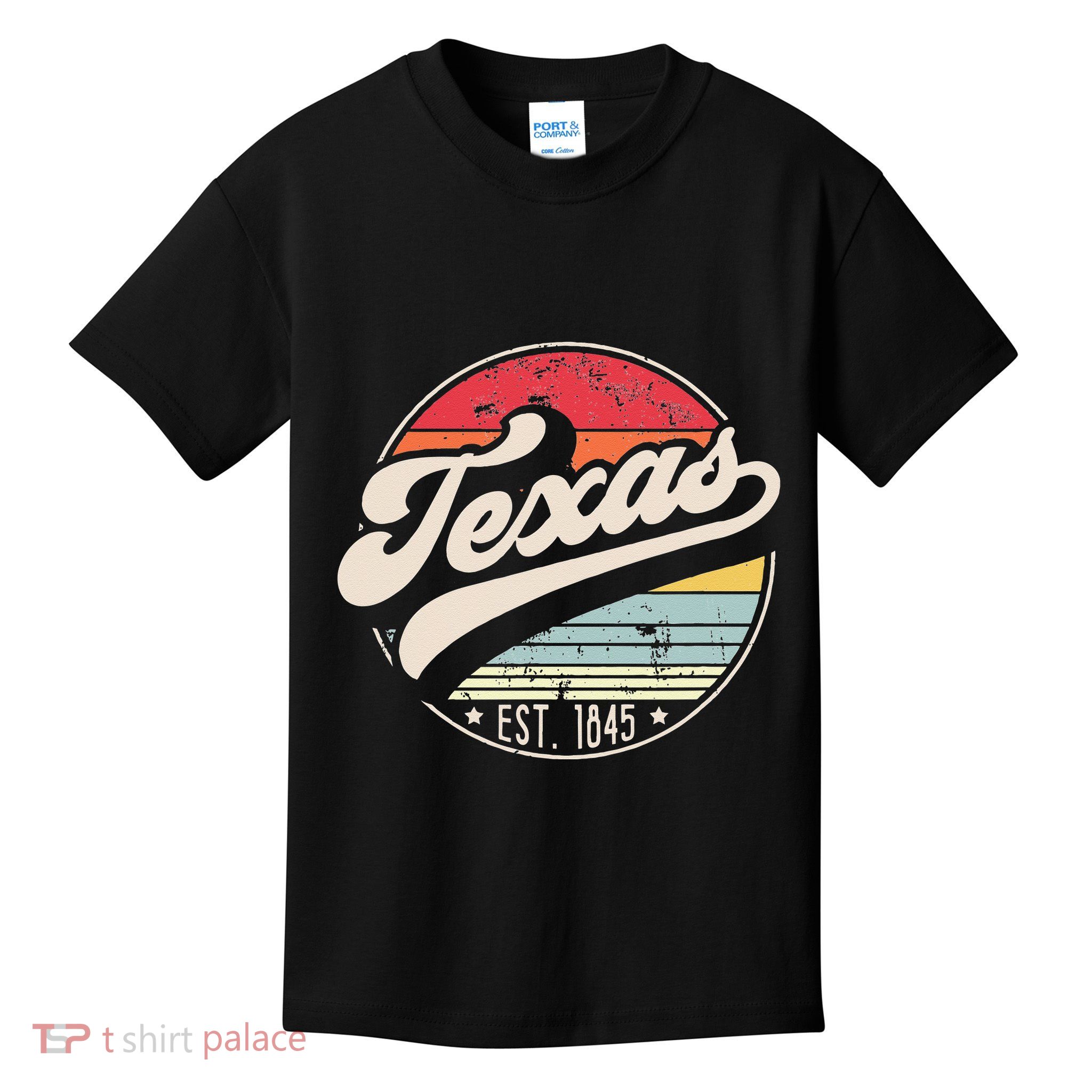 Retro Texas Home State TX Cool 70s Style Sunset Kids T-Shirt