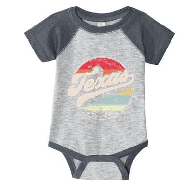 Retro Texas Home State TX Cool 70s Style Sunset Infant Baby Jersey Bodysuit