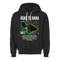 Road To Hana Map Maui Island Surfing Hawaiian Beach Summer Garment-Dyed Fleece Hoodie