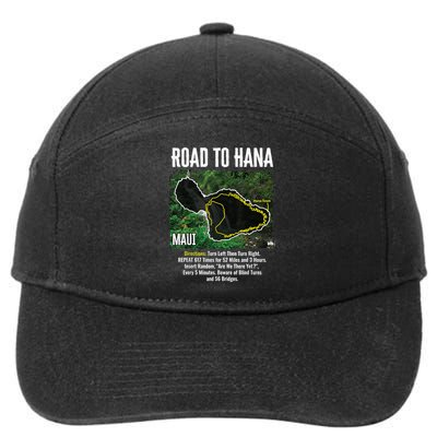 Road To Hana Map Maui Island Surfing Hawaiian Beach Summer 7-Panel Snapback Hat