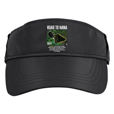 Road To Hana Map Maui Island Surfing Hawaiian Beach Summer Adult Drive Performance Visor